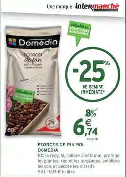 Intermarché DOMEDIA Écorces de pin 50L offre