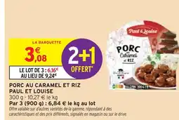 Intermarché PAUL ET LOUISE Porc au caramel et riz offre