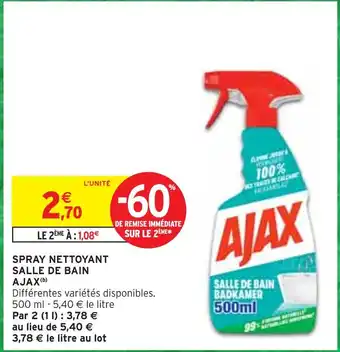 Intermarché AJAX Spray nettoyant salle de bain offre