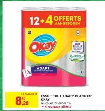 Intermarché OKAY Essuie-tout adapt' blanc x12 offre