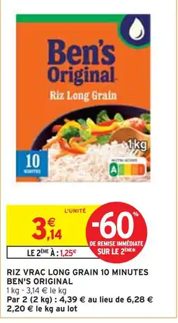 Intermarché BEN'S ORIGINAL Riz long grain 10 minutes offre