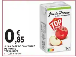 Intermarché Top budget Jus à base de concentré de pomme offre