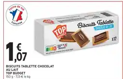 Intermarché TOP BUDGET Biscuits tablette chocolat au lait offre