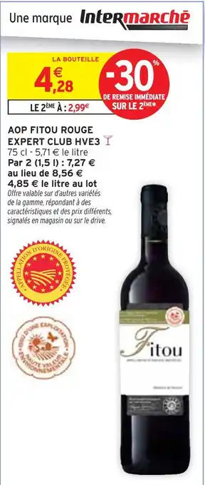 Intermarché EXPERT CLUB AOP Fitou Rouge HVE3 offre