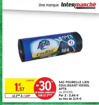 Intermarché APTA Sac poubelle lien coulissant 10x50l offre