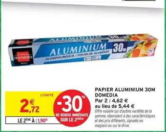 Intermarché DOMÉDIA Papier aluminium 30m offre