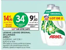 Intermarché ARIEL Lessive liquide original 24 lavages offre