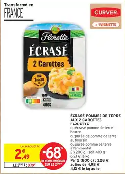 Intermarché Florette Écrasé pommes de terre aux 2 carottes offre