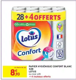 Intermarché LOTUS Papier hygiénique confort blanc x28 offre