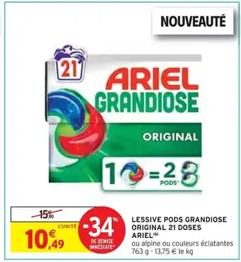 Intermarché ARIEL Lessive pods grandiose original 21 doses offre