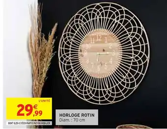 Intermarché Horloge rotin offre