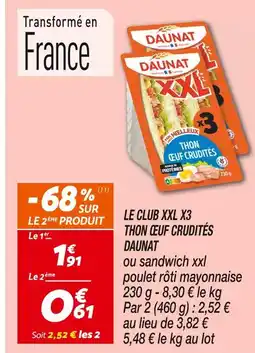 Netto DAUNAT Le club xxl x3 thon œuf crudités offre