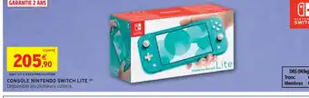 Intermarché NINTENDO Console switch lite offre