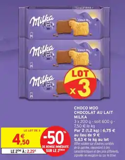 Intermarché MILKA Choco moo chocolat au lait offre