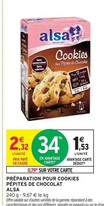 Intermarché ALSA Préparation pour cookies pépites de chocolat offre