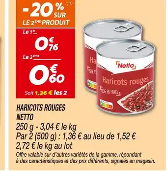 Netto Netto Haricots rouges offre