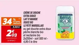 Netto LE PETIT MARSEILLAIS Crème de douche extra douce lait d'amande douce bio offre