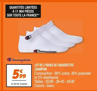 Netto Champion Lot de 3 paires de chaussettes offre