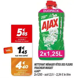 Netto AJAX Nettoyant ménager fêtes des fleurs fraicheur muguet offre