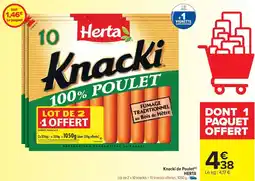 Carrefour Market Knacki de Poulet HERTA offre