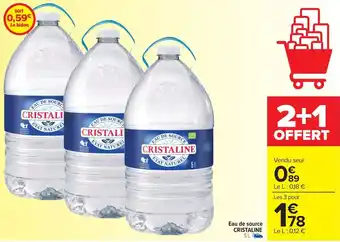 Carrefour Market Eau de source CRISTALINE offre