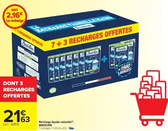 Carrefour Market Recharge liquide vaisselle BRIOCHIN offre