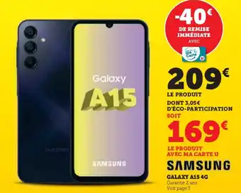 Hyper U Samsung galaxy A15 4G offre