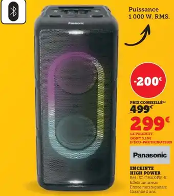 Hyper U Panasonic enceinte high power offre