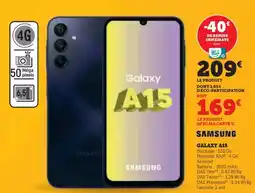 Hyper U Samsung galaxy A15 offre