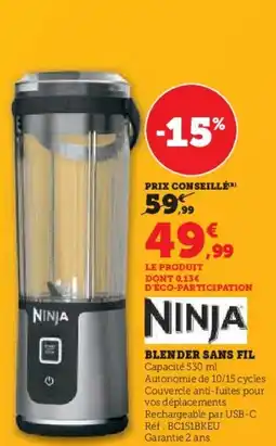 Hyper U Ninja blender sans fil offre