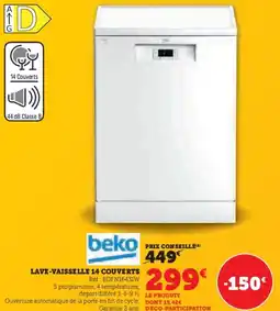 Hyper U Lave-vaisselle 14 couverts beko offre