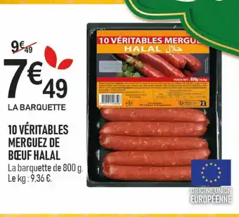 marché frais Géant 10 véritables merguez de bœuf halal offre