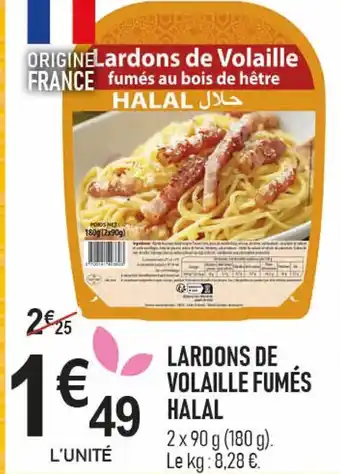 marché frais Géant Lardons de volaille fumés halal offre