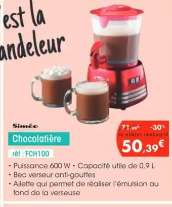 Pro&Cie SIMEO Chocolatière offre