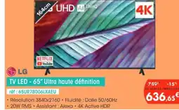 Pro&Cie LG TV LED - 65" Ultra haute définition offre