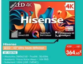 Pro&Cie HISENSE QLED - 43" Ultra haute définition offre