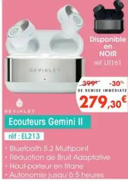 Pro&Cie Ecouteurs Gemini II offre