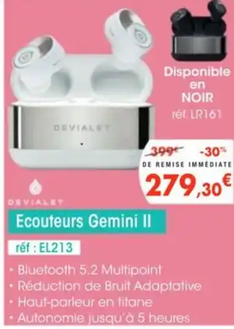 Pro&Cie Ecouteurs Gemini II offre