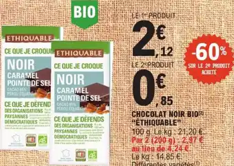 E.Leclerc Express Chocolat noir bio ethiquable offre