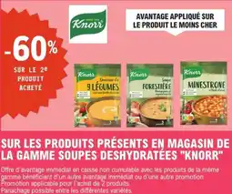 E.Leclerc Express Sur les produits présents en magasin de la gamme soupes deshydratées knorr offre