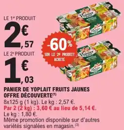 E.Leclerc Express Panier de yoplait fruits jaunes offre découverte offre