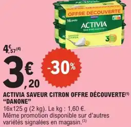 E.Leclerc Express Activia saveur citron offre découverte danone offre