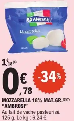 E.Leclerc Express Mozzarella 18% mat.gr. ambrosi offre