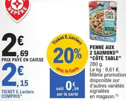 E.Leclerc Express Penne aux 2 saumons côté table offre