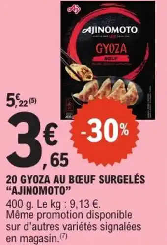 E.Leclerc Express 20 gyoza au bœuf surgelés ajinomoto offre