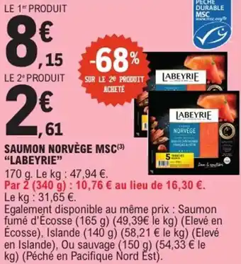 E.Leclerc Express Saumon norvège msc labeyrie offre