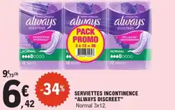 E.Leclerc Express Serviettes incontinence always discreet offre