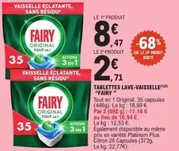 E.Leclerc Express Tablettes lave-vaisselle  fairy offre