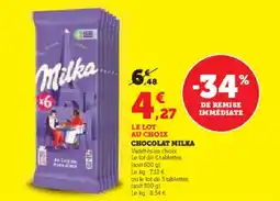 Hyper U Chocolat milka offre