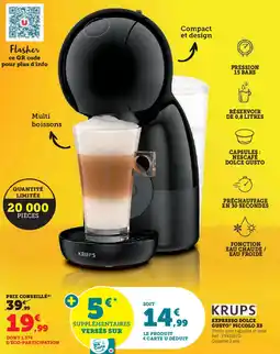 Hyper U KRUPS EXPRESSO DOLCE GUSTO PICCOLO XS offre